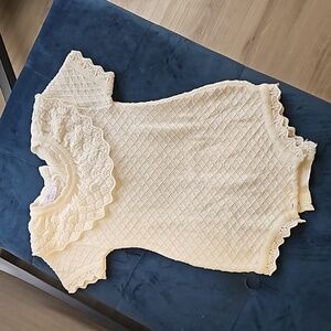 Bon Knit off white knit girls romper 12 -18 months